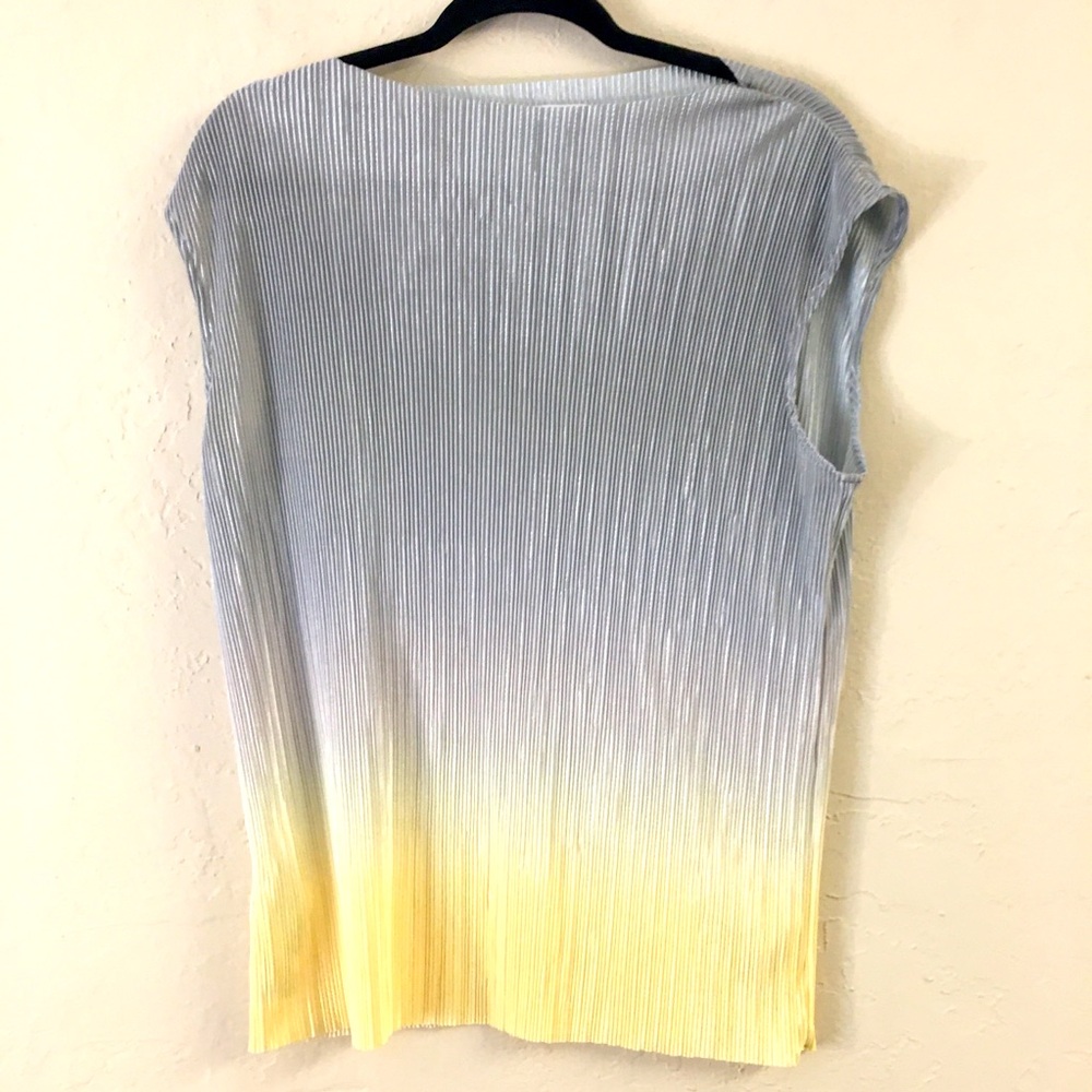 Mango Ombre Sleeveless Stretch Ribbed Blouse Medium - Picture 2 of 8